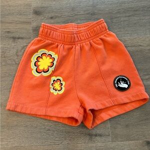 Nike Women’s Recreation Club Floral Sun Vintage Retro Neon Orange Shorts Rare